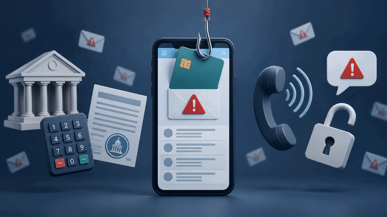 Phishing-Angriff auf Banking-App mit Kreditkarte am Haken